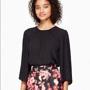 kate spade pleated sleeve top